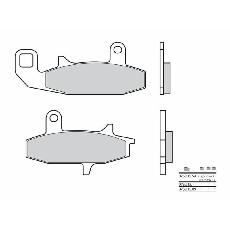 Plaquettes de frein BREMBO route métal fritté - 07SU15SA