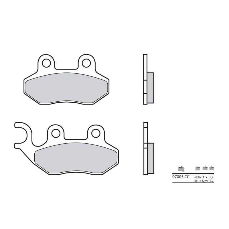 Plaquettes de frein BREMBO Scooter carbone céramique - 07005CC