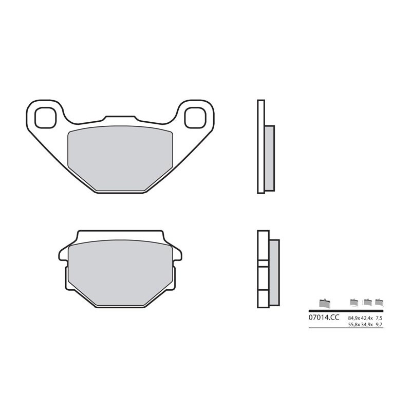 Plaquettes de frein BREMBO Scooter carbone céramique - 07014CC