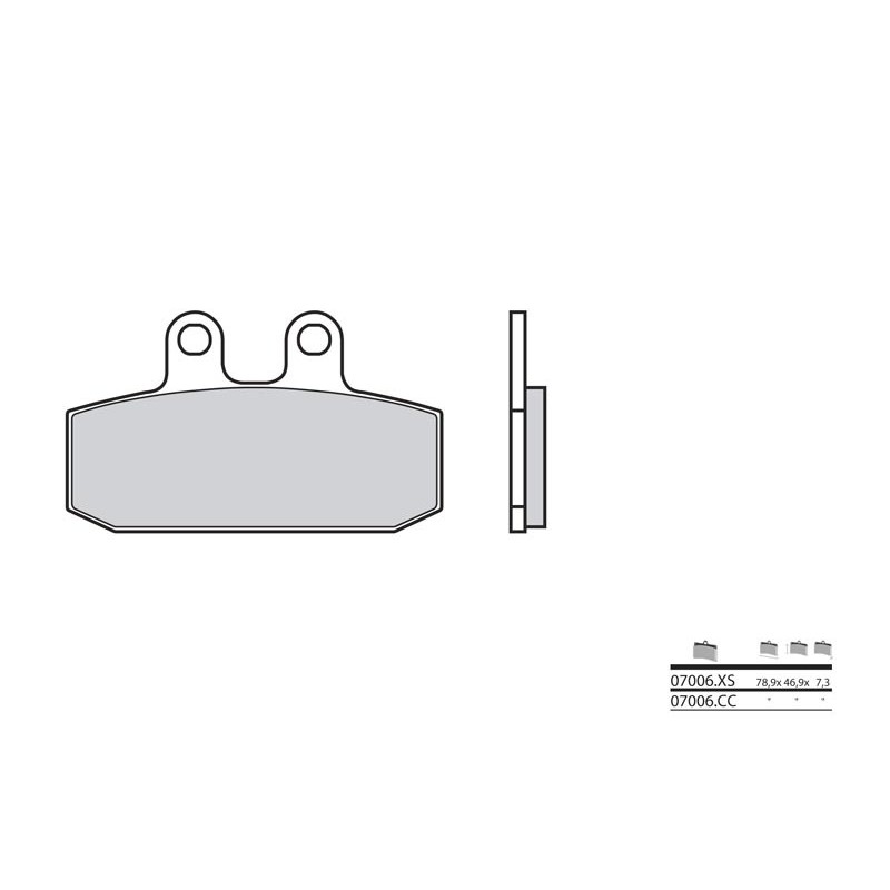 Plaquettes de frein BREMBO Scooter métal fritté - 07006XS