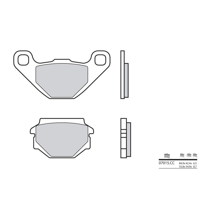 Plaquettes de frein BREMBO Scooter carbone céramique - 07015CC