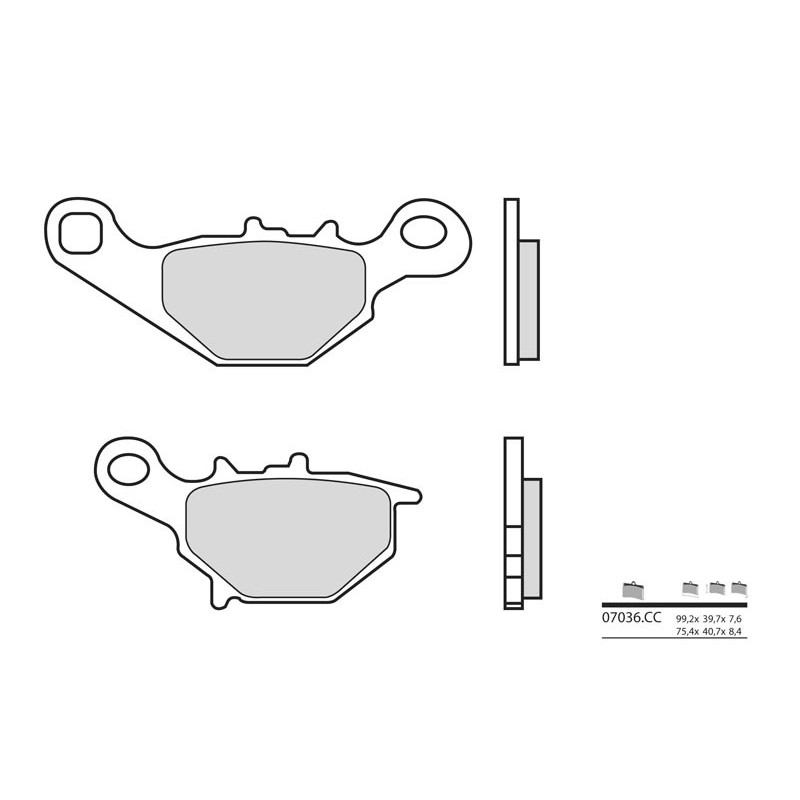 Plaquettes de frein BREMBO Scooter carbone céramique - 07036CC