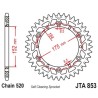 Couronne JT SPROCKETS aluminium ultra-light anti-boue 853 - 520