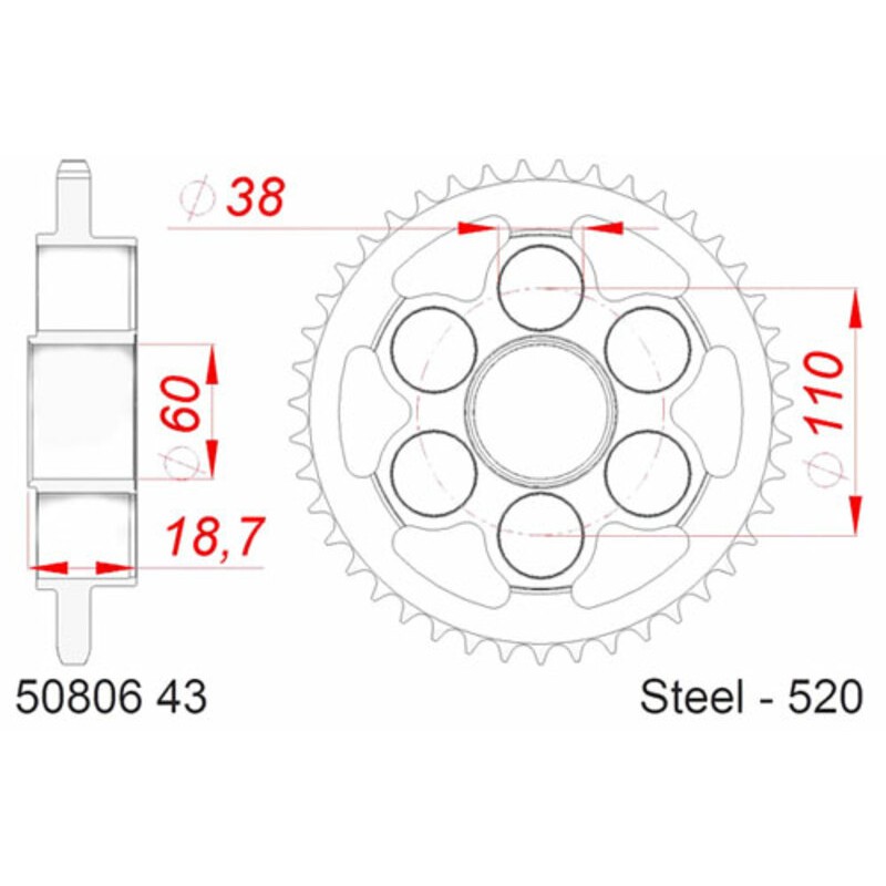 Couronne AFAM acier standard 50806 - 520