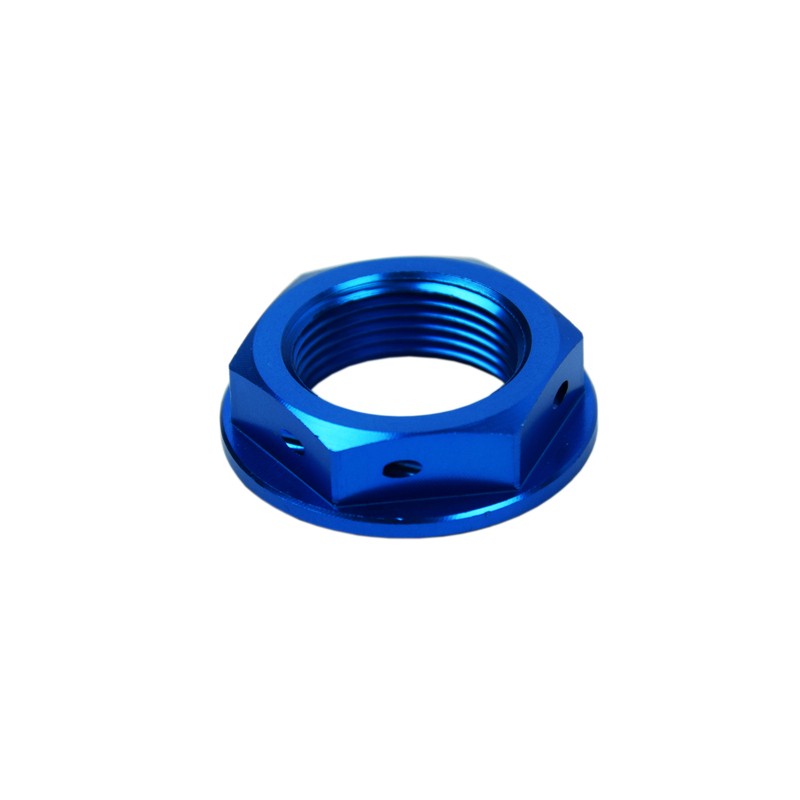 Ecrou de colonne de direction SCAR bleu Yamaha YZ80/85