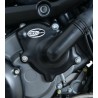 Couvre-carter R&G RACING gauche (pompe à eau) noir Aprilia Caponord 1200