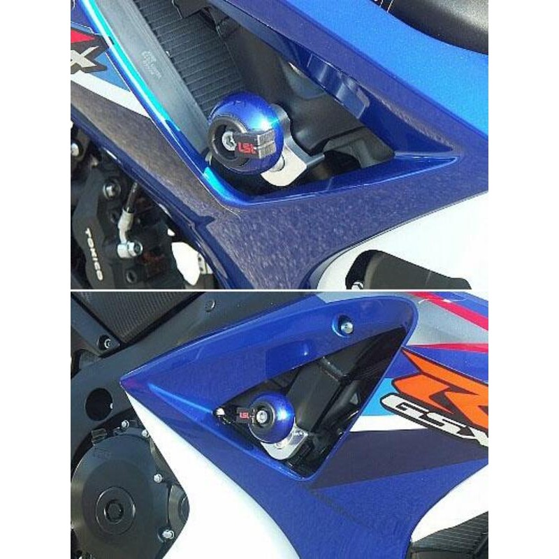 Kit fixation crash pad LSL pour GSXR1000 2007,  fixation sur cadre, avec platine de fixation alu