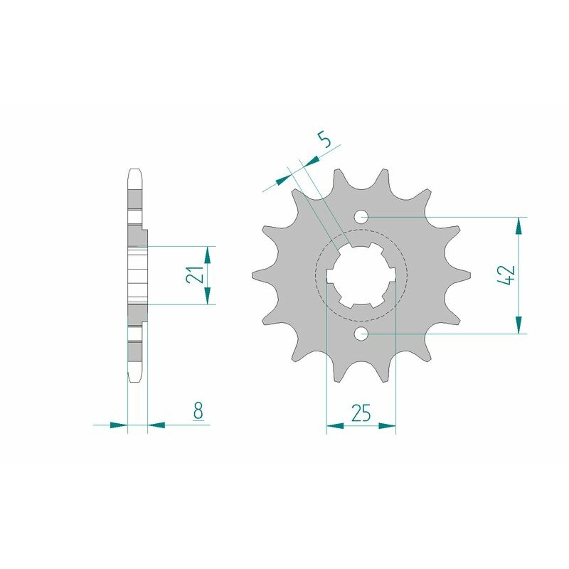 Pignon AFAM acier standard 21502 - 520