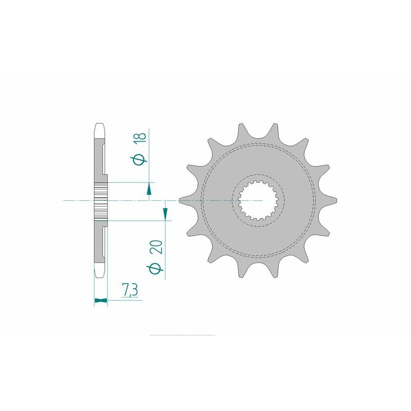 Pignon AFAM acier standard 20206 - 520