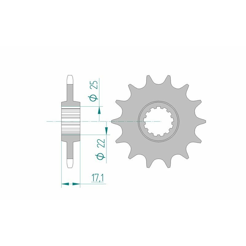 Pignon AFAM acier standard 20407 - 520