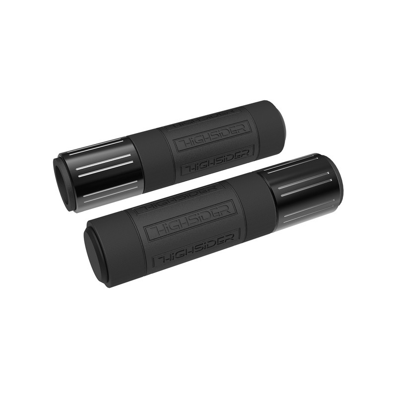 Revêtements HIGHSIDER Conero caoutchouc, 7/8" (22,2 mm), 132 mm, noir brillant avec biseaux polis