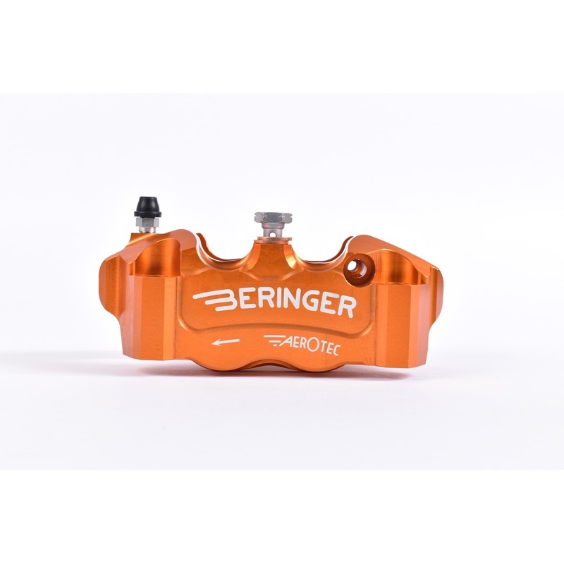 Etrier de frein radial gauche BERINGER Aerotec® 4 pistons Ø32mm entraxe 100mm orange