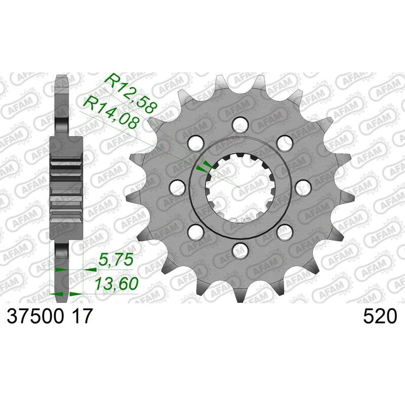 Pignon AFAM acier standard 37500-520